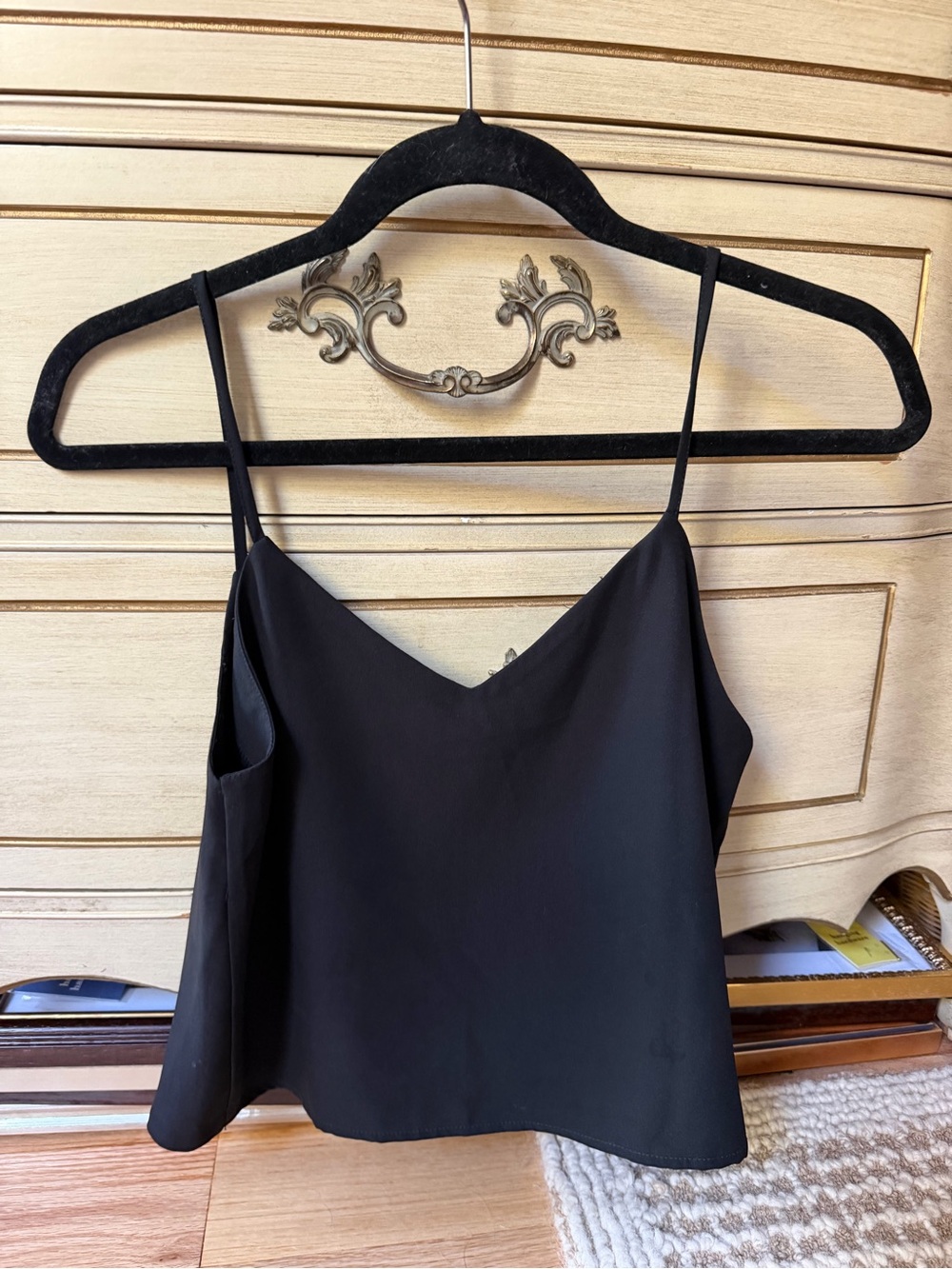 Revolve Superdown Martina Drape Back Top in black